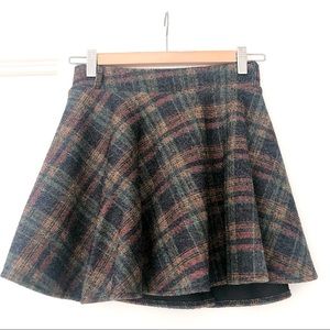 LNWOT Plaid Wool A-Line Skirt